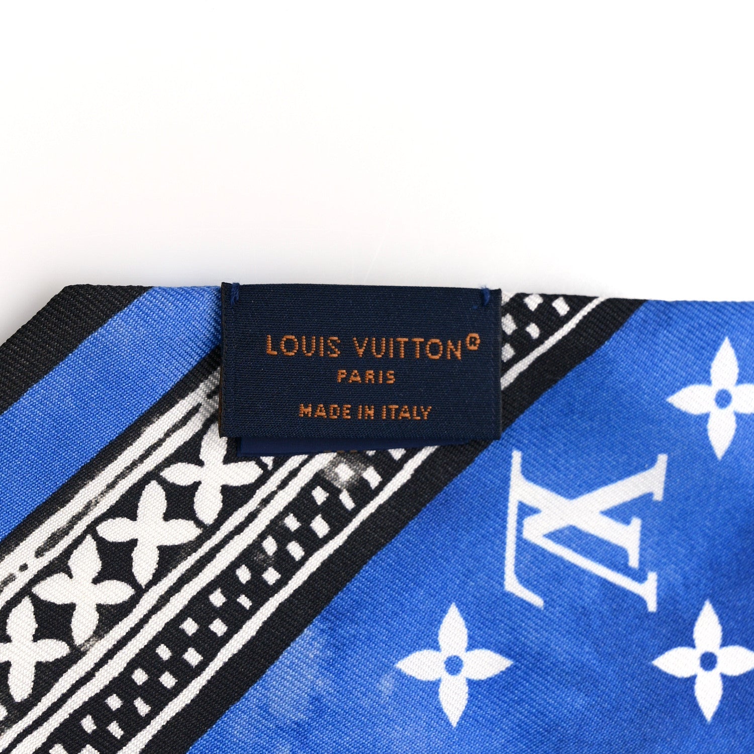 Louis Vuitton Silk Monogram Flower Tile BB Bandeau Blue 4 of 4