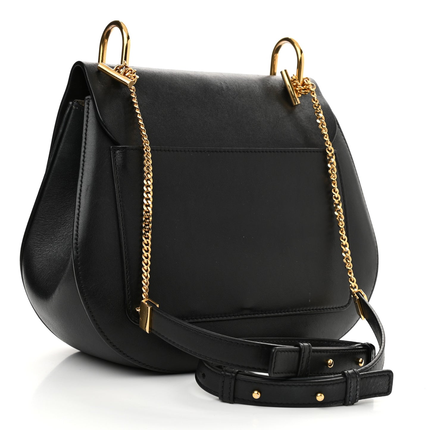 Suede Smooth Calfskin Medium Drew Shoulder Bag Black