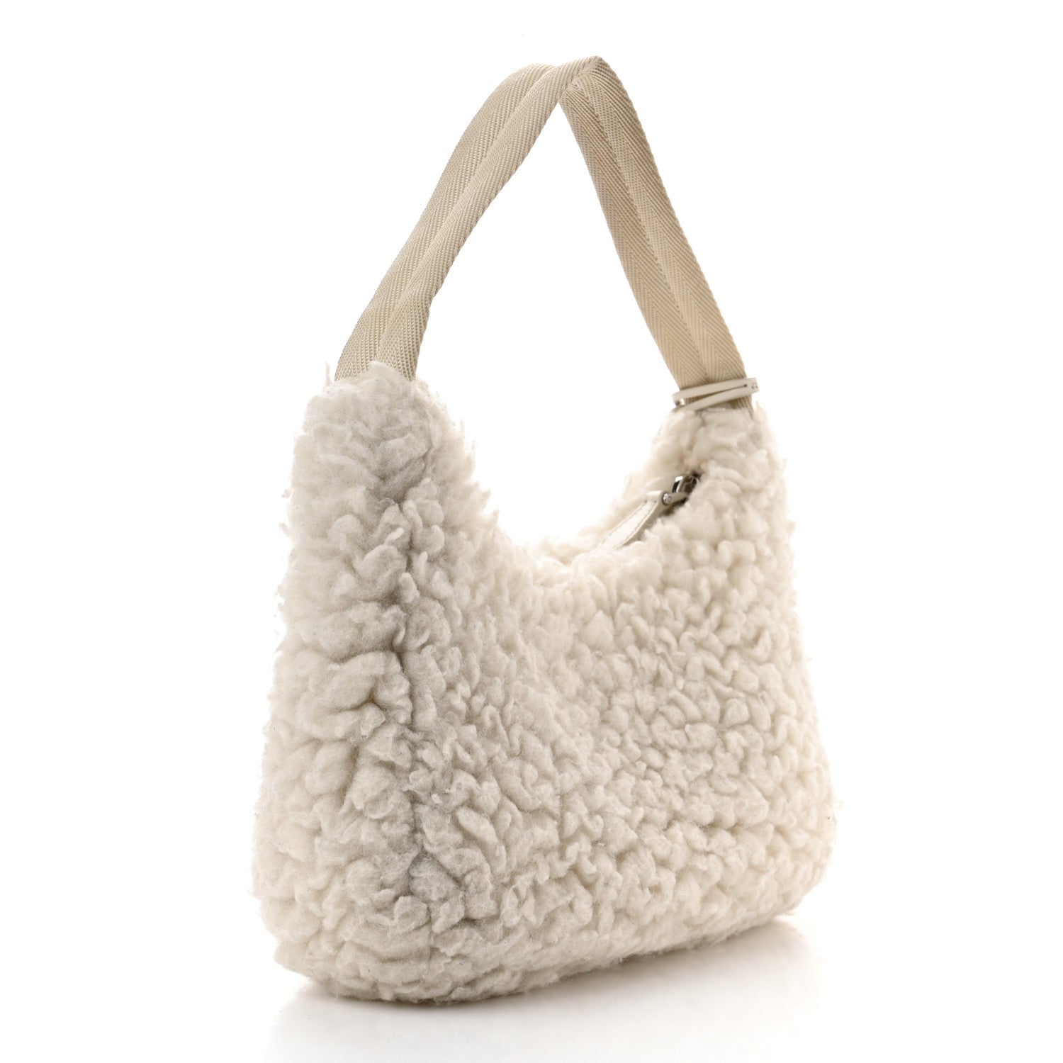 Prada Cashmere Mini Re-Edition 2000 Bag Naturale 3 of 10