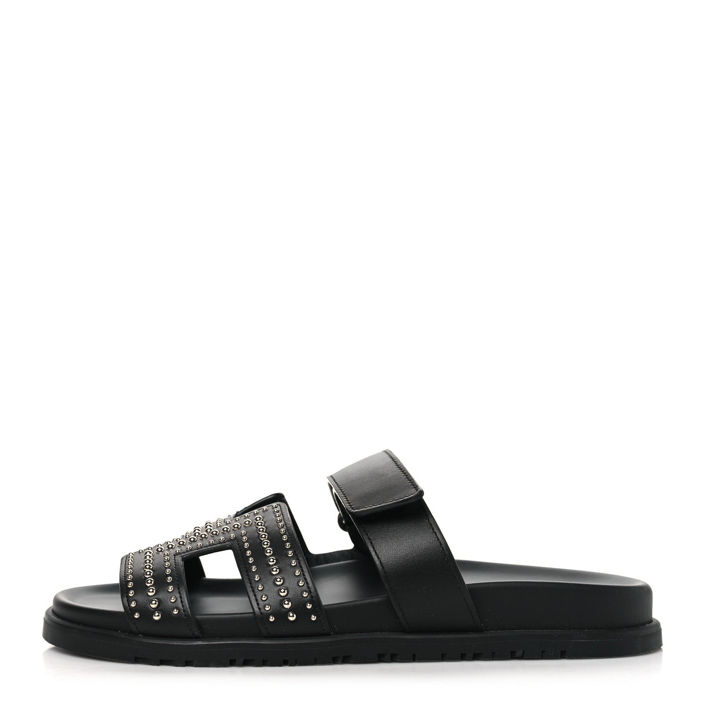 Calfskin Medor Studded Womens Chypre Sandals 40.5 Black