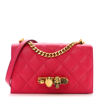 Alexander McQueen Lambskin Quilted Knuckle Shoulder Bag Fuchsia 1 of 14