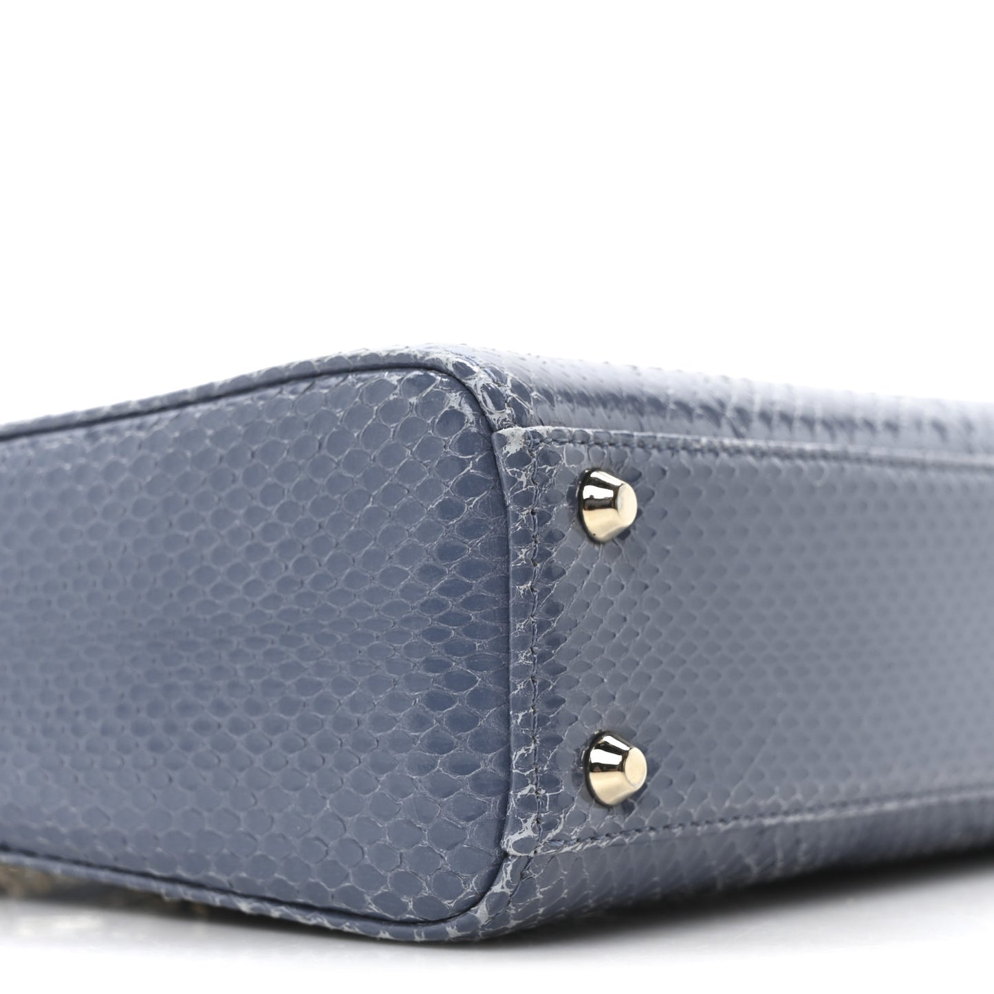 Snakeskin Mini Lady Dior Blue