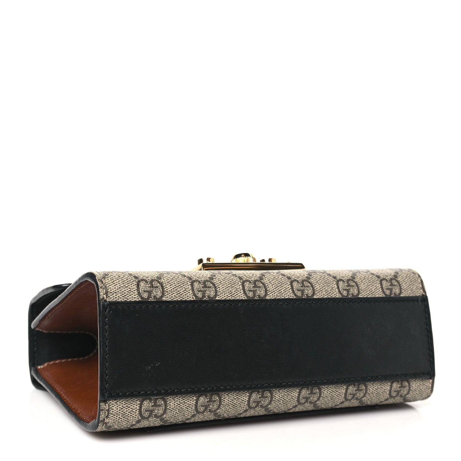 Gucci GG Supreme Monogram Calfskin Small Padlock Shoulder Bag Beige Black Cuir 4 of 11