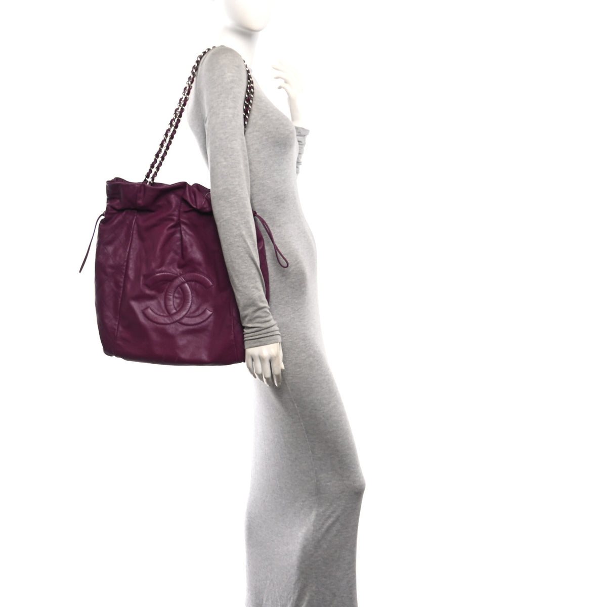 Chanel Caviar 31 Drawstring Tote Purple 3 of 13