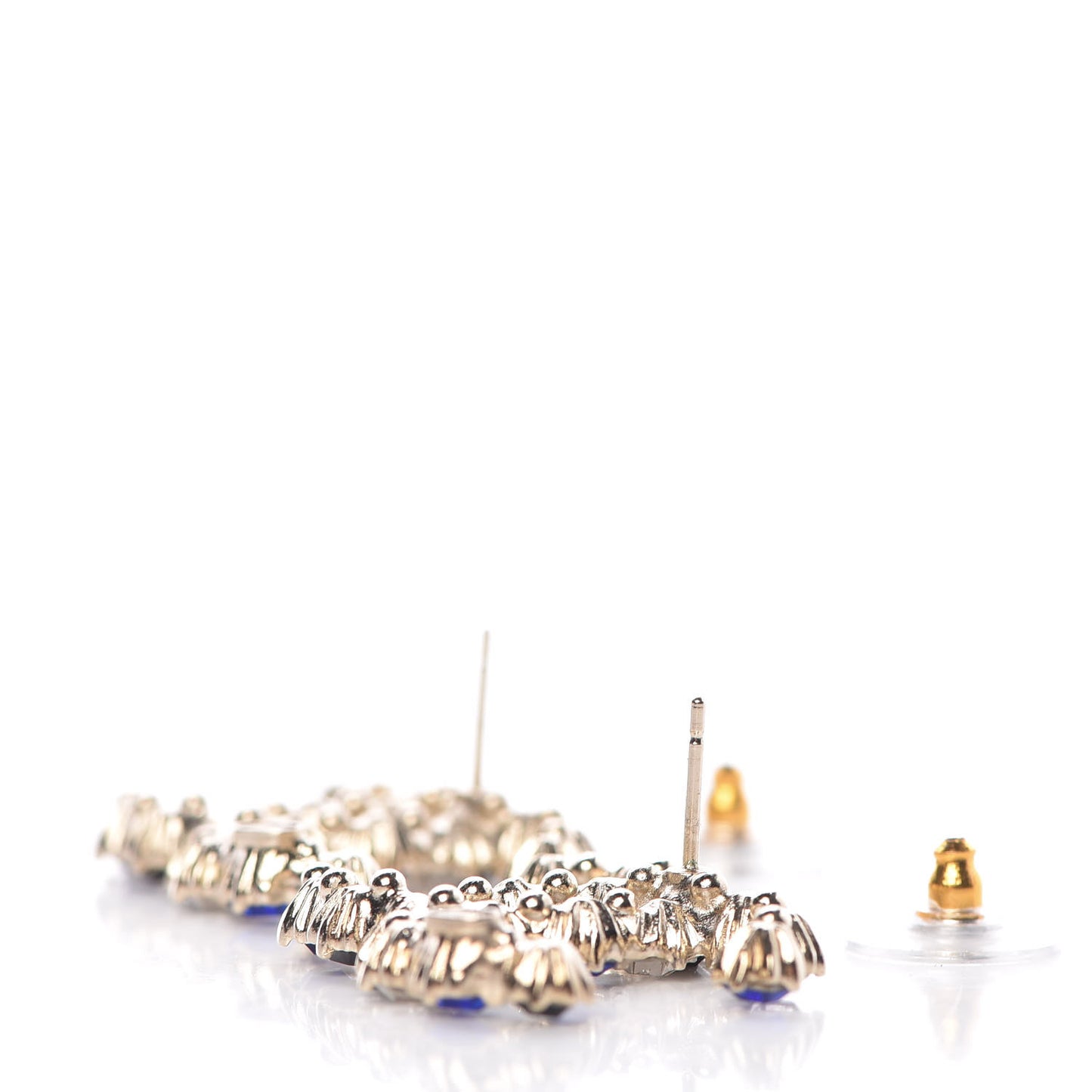 Crystal CC Earrings Gold Black Blue