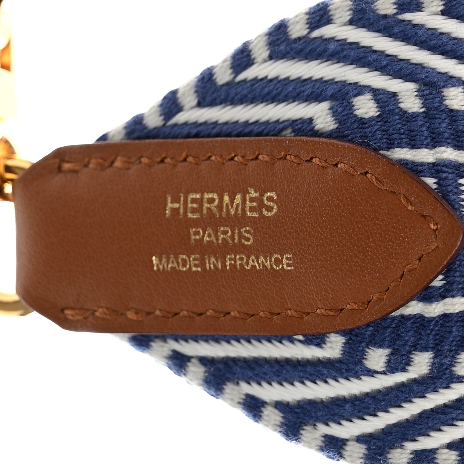 Hermes Toile Swift 50mm Sangle Cavale Shoulder Strap Ecru Bleu Brighton Gold 3 of 4