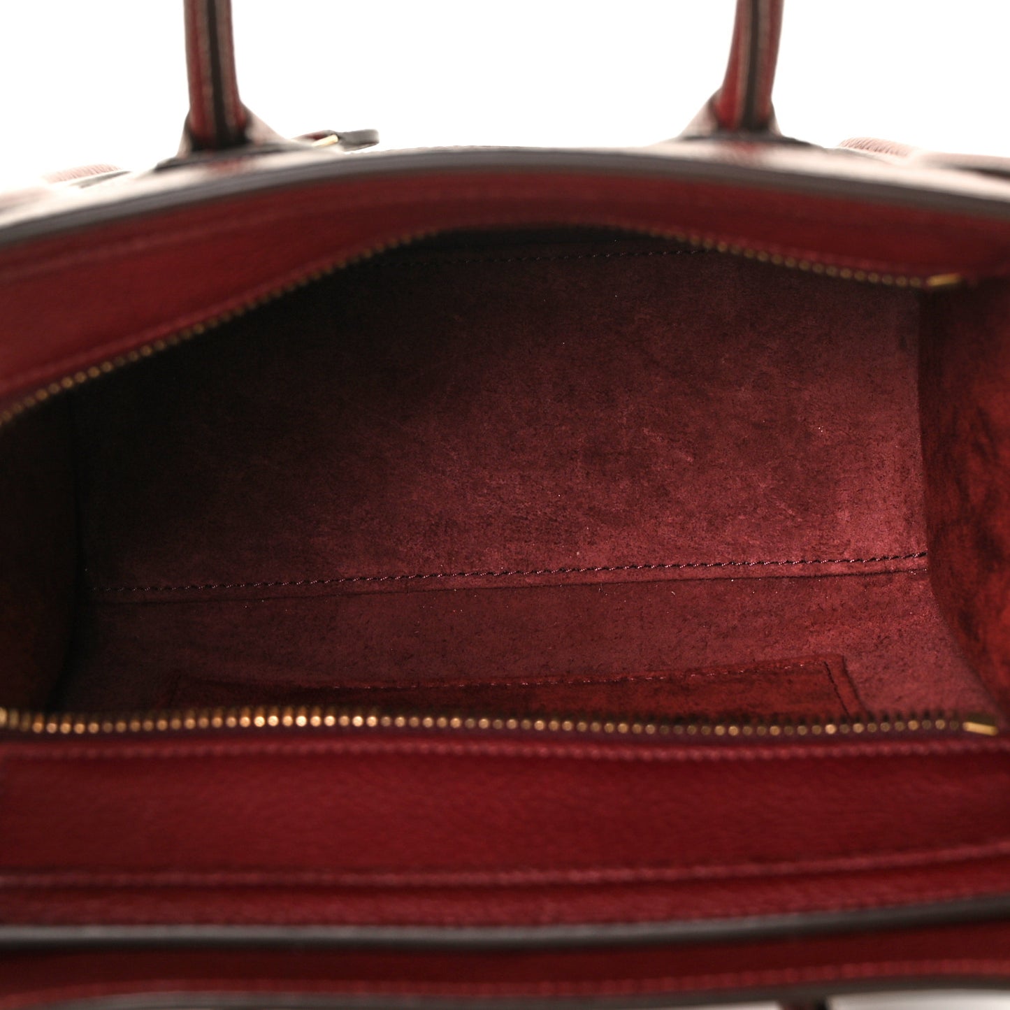Drummed Calfskin Nano Luggage Light Burgundy