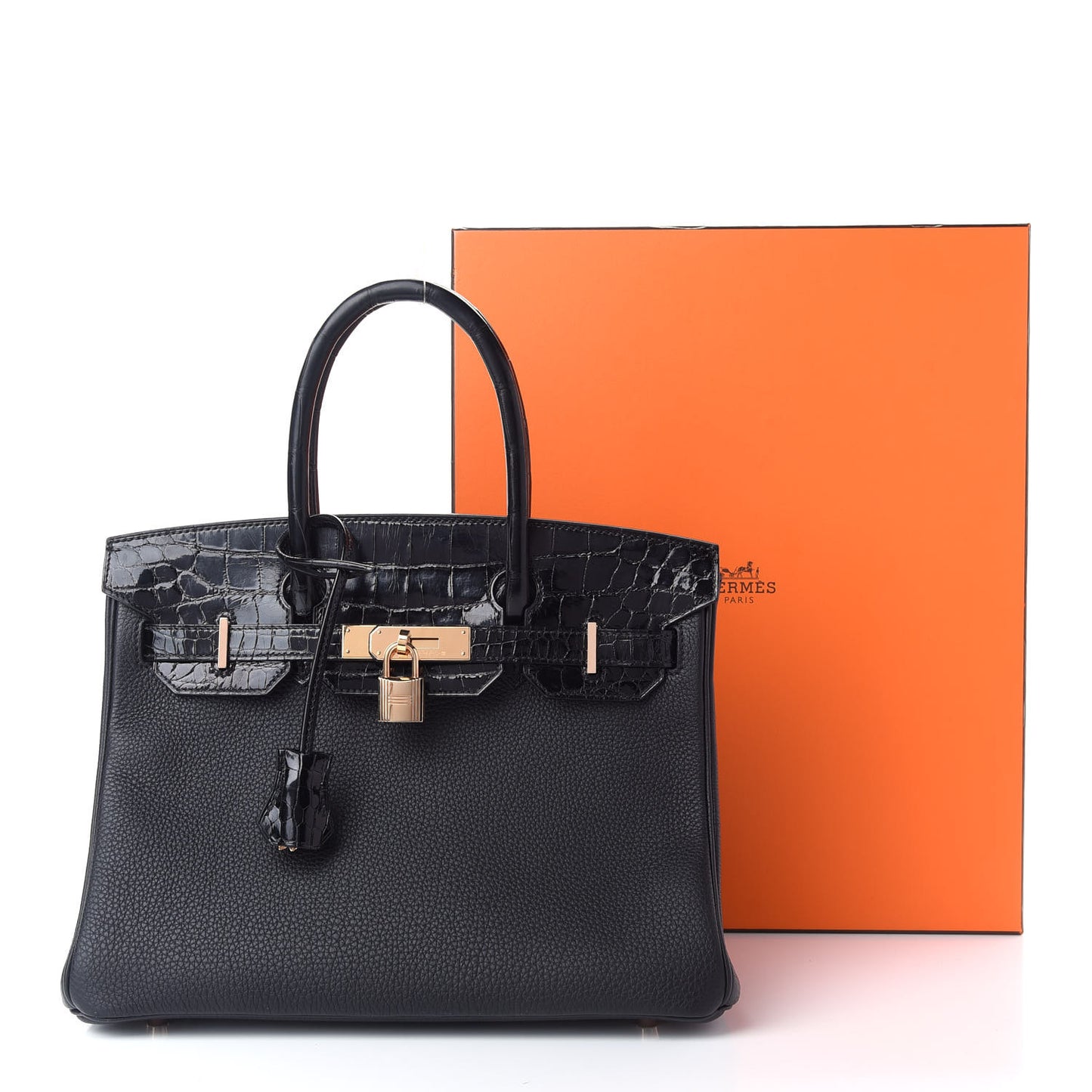 Togo Shiny Niloticus Crocodile Birkin Touch 30 Black