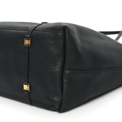 Salvatore Ferragamo Grained Calfskin Emotion Tote Black 9 of 9