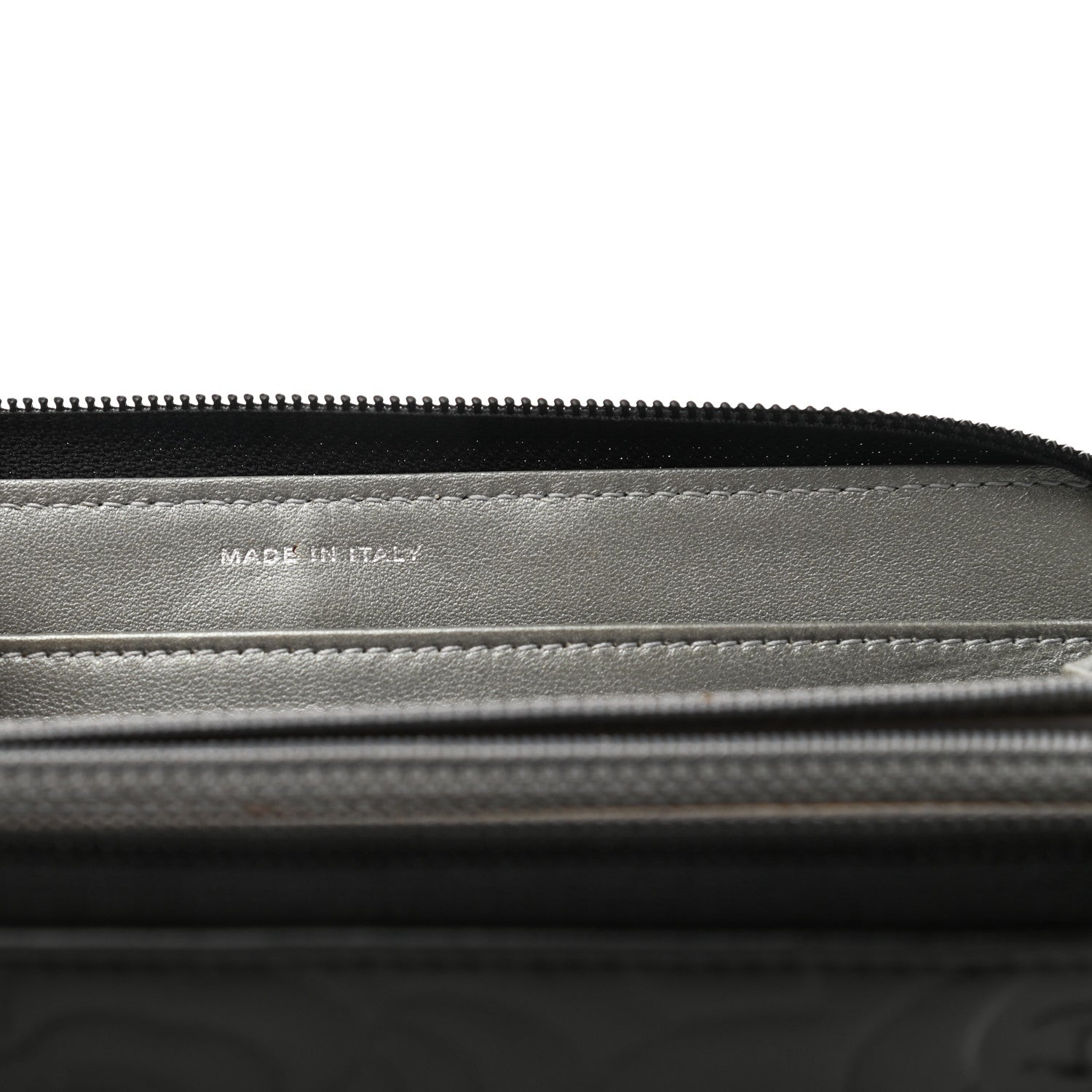 Chanel Lambskin Camellia Embossed Large Zip Around Gusset Wallet Black 7 of 9