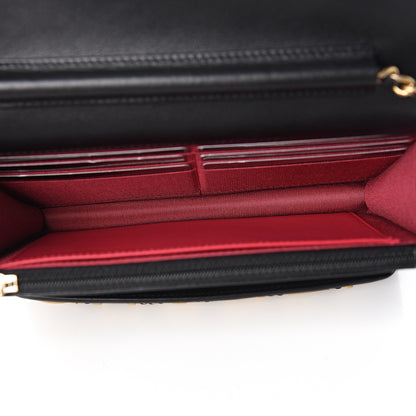 Chanel Calfskin Quilted Logo Wallet On Chain WOC Black 4 of 10