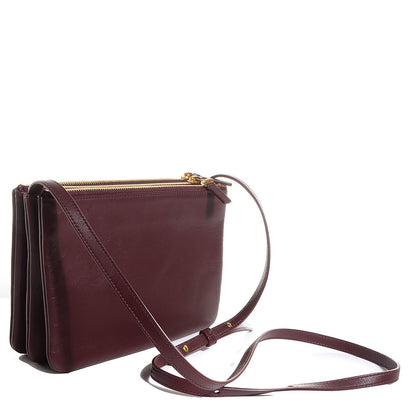 Celine Lambskin Small Trio Crossbody Bag Burgundy 3 of 8