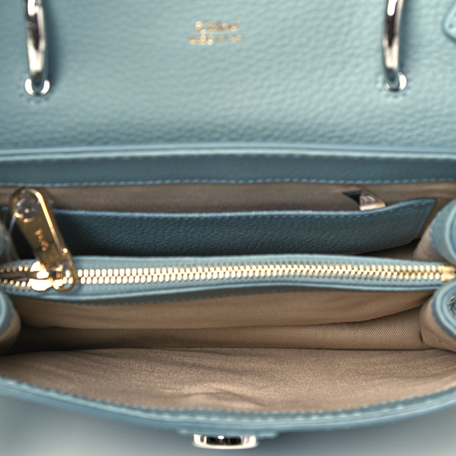 Chloe Shiny Grained Calfskin Small Aby Day Shoulder Bag Faded Blue 5 of 9