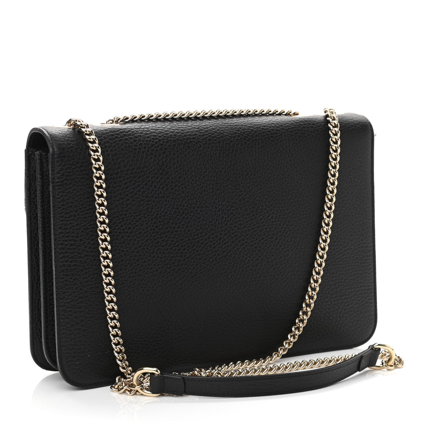 Dollar Calfskin Interlocking G Shoulder Bag Black