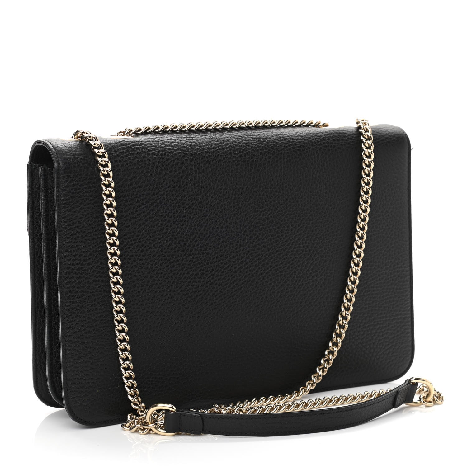 Gucci Dollar Calfskin Interlocking G Shoulder Bag Black 3 of 10