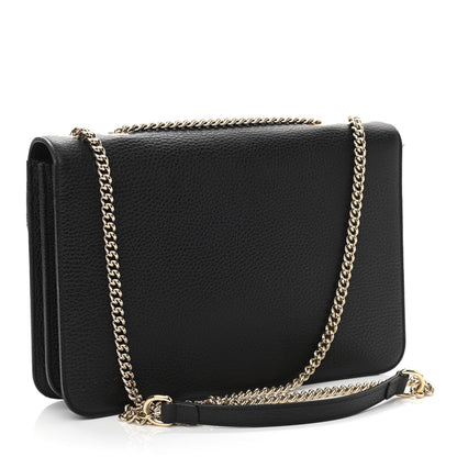 Gucci Dollar Calfskin Interlocking G Shoulder Bag Black 3 of 10