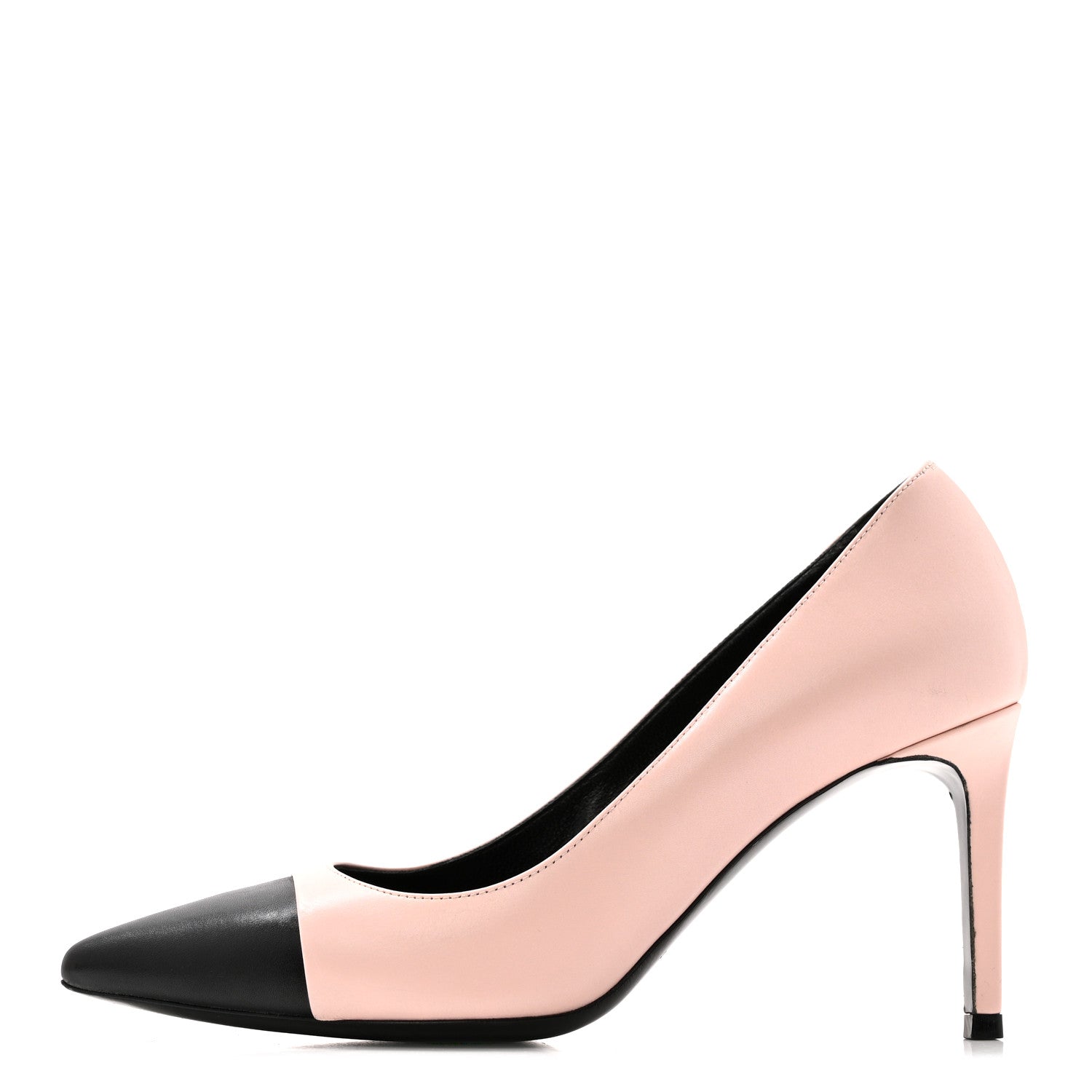 Saint Laurent Calfskin Bi-Color Cap Toe 85 Pumps 36 Rose Pale 1 of 12