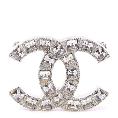 Chanel Crystal Baguette CC Mini Brooch Silver 1 of 4