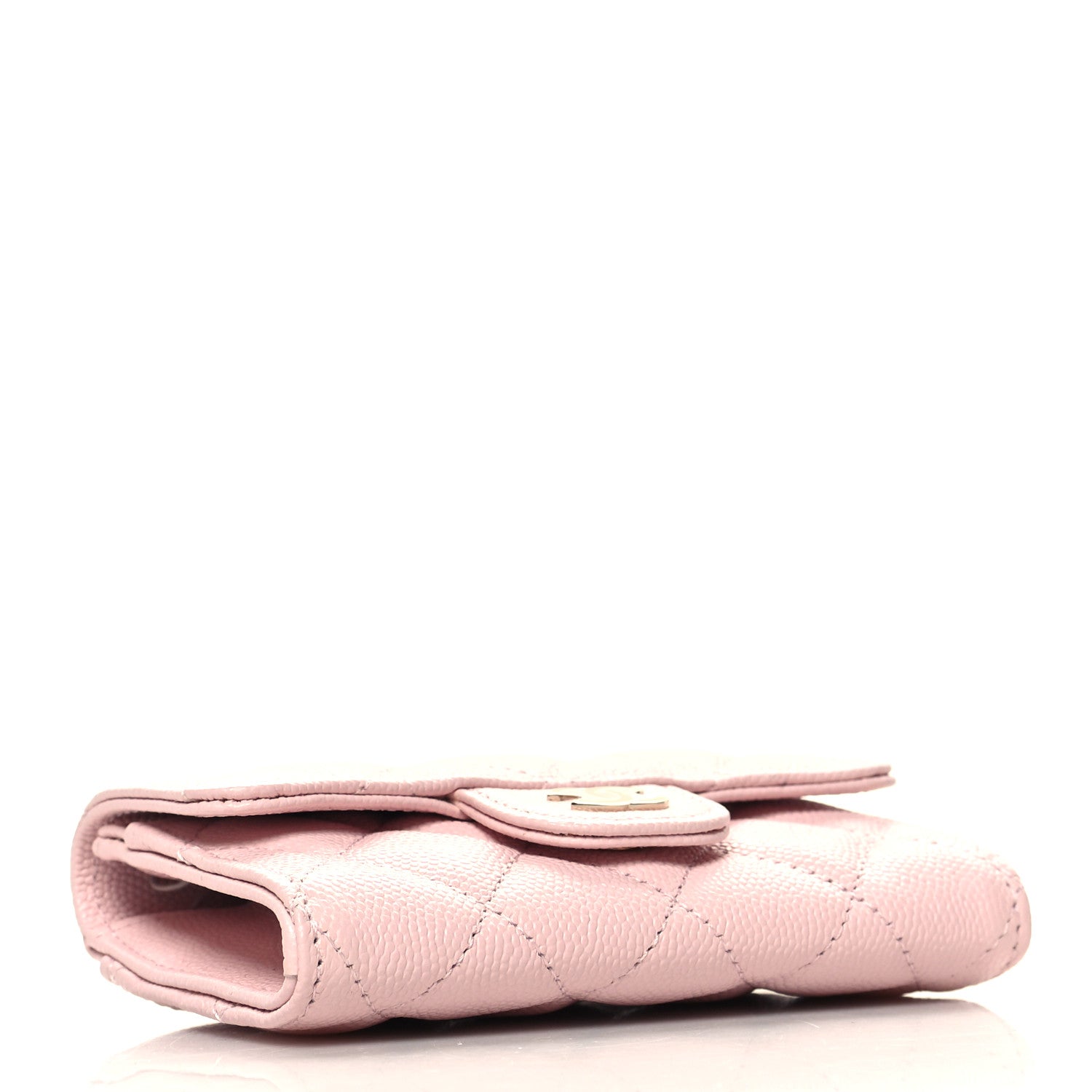 Chanel Caviar Quilted Flap Card Holder Wallet Light Pink 4 of 10