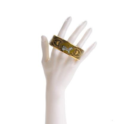 Hermes Enamel Printed Wide Grand Apparat Bracelet 70 2 of 5