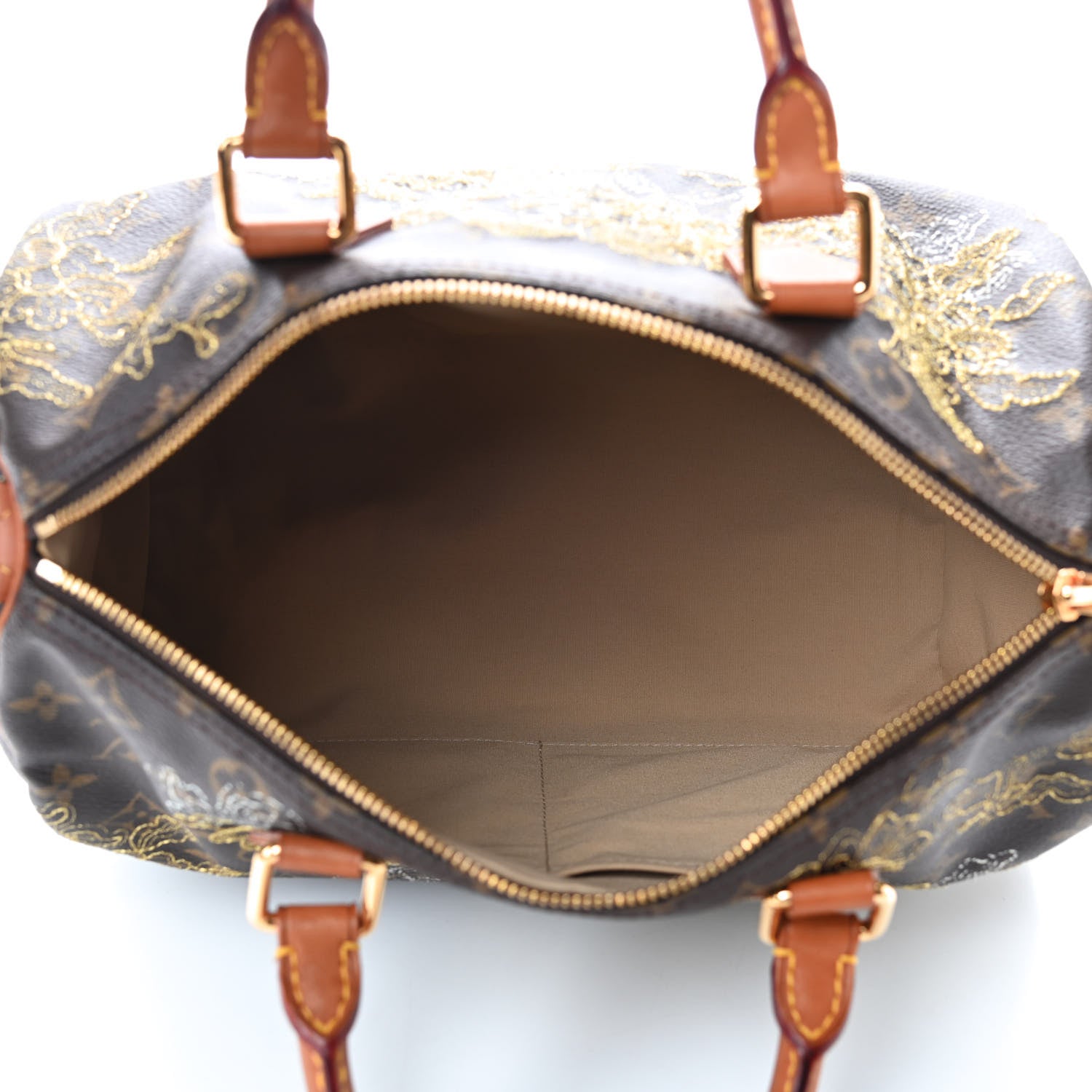 Louis Vuitton Monogram Dentelle Speedy 30 Gold 4 of 7