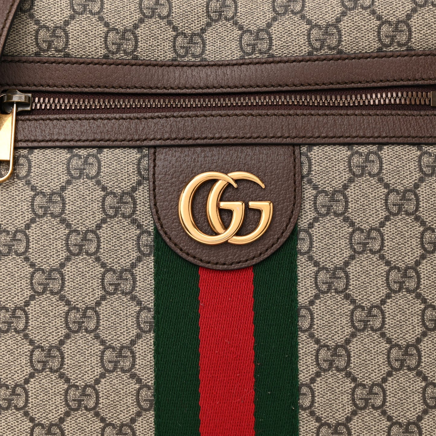 GG Supreme Monogram Web Small Ophidia Messenger Bag Brown