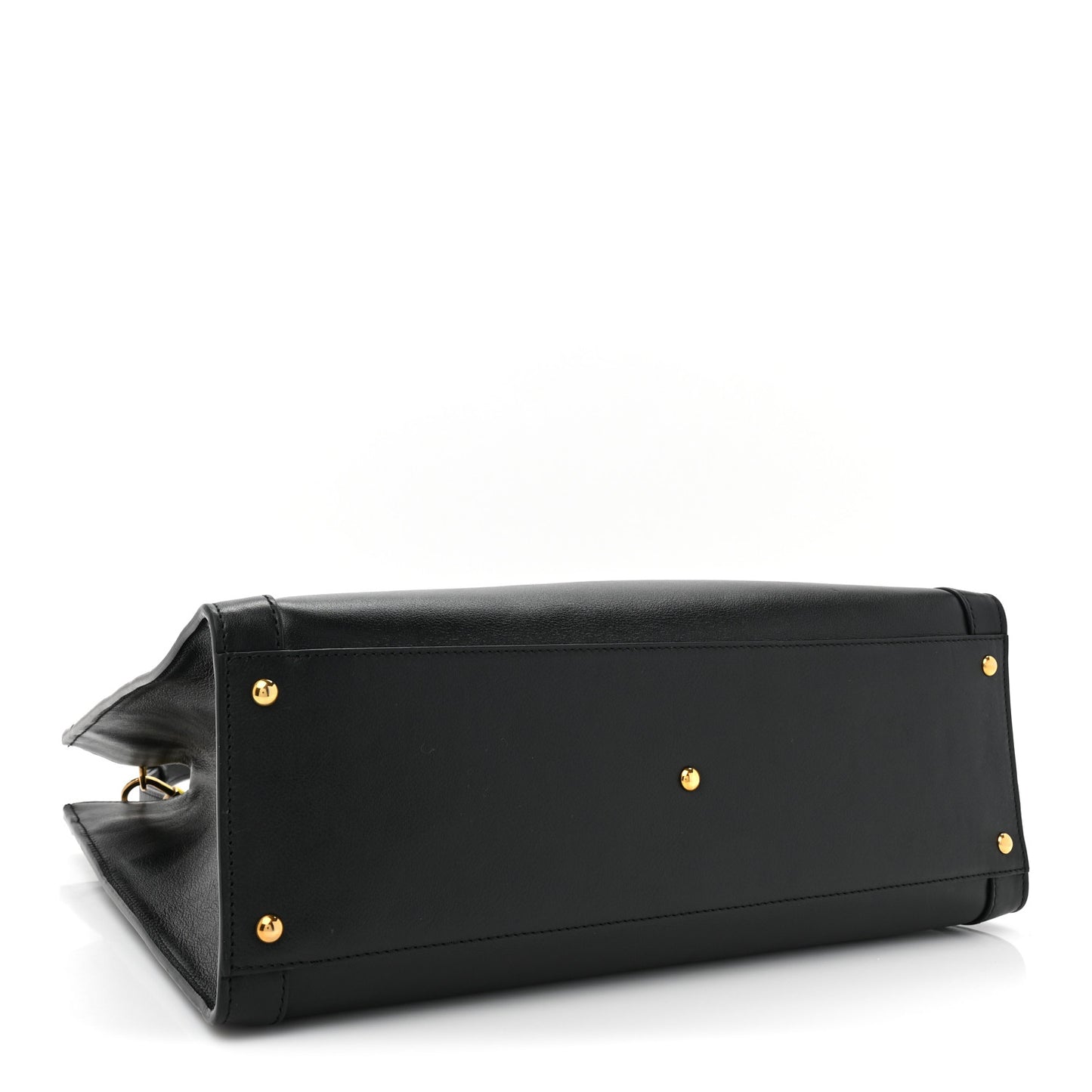 Calfskin Medium Diana Tote Bag Black Yellow Fluo