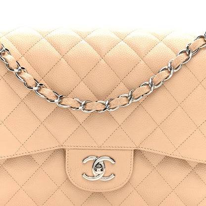 Chanel Caviar Quilted Jumbo Double Flap Beige 8 of 10