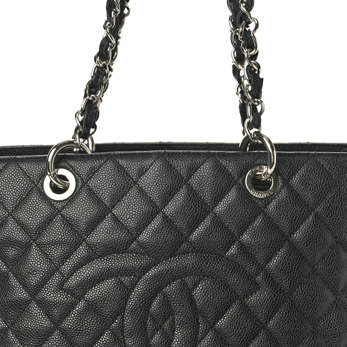 Caviar Quilted Grand Shopping Tote GST Black