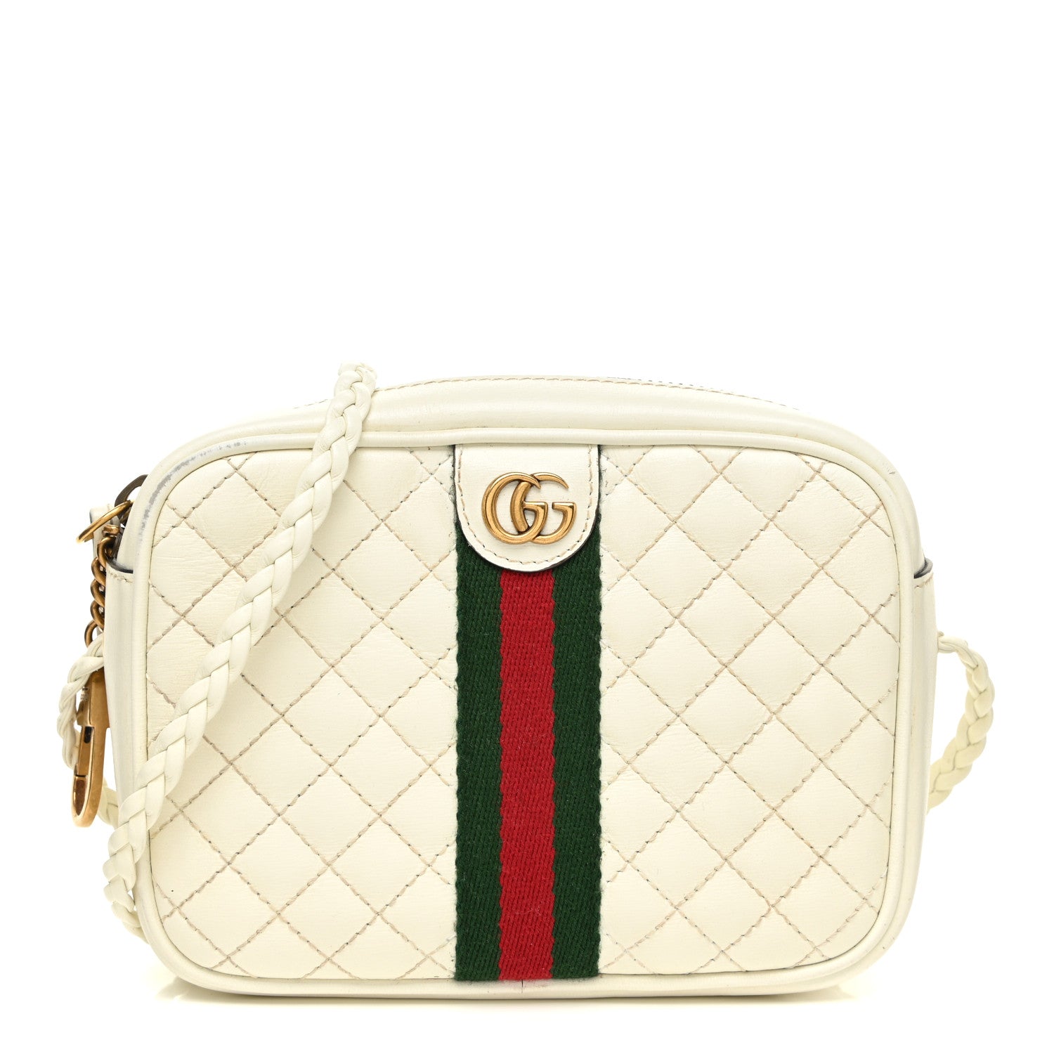 Gucci Calfskin Web Trapuntata Mini Shoulder Bag Off White 1 of 9