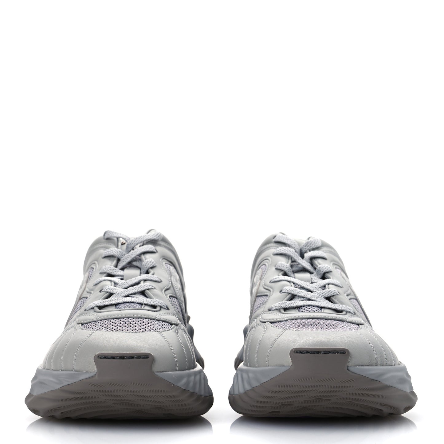 New Nappa Sombre Interlocking G Ripple Mens Platform Sneakers 11.5 Grey Sky