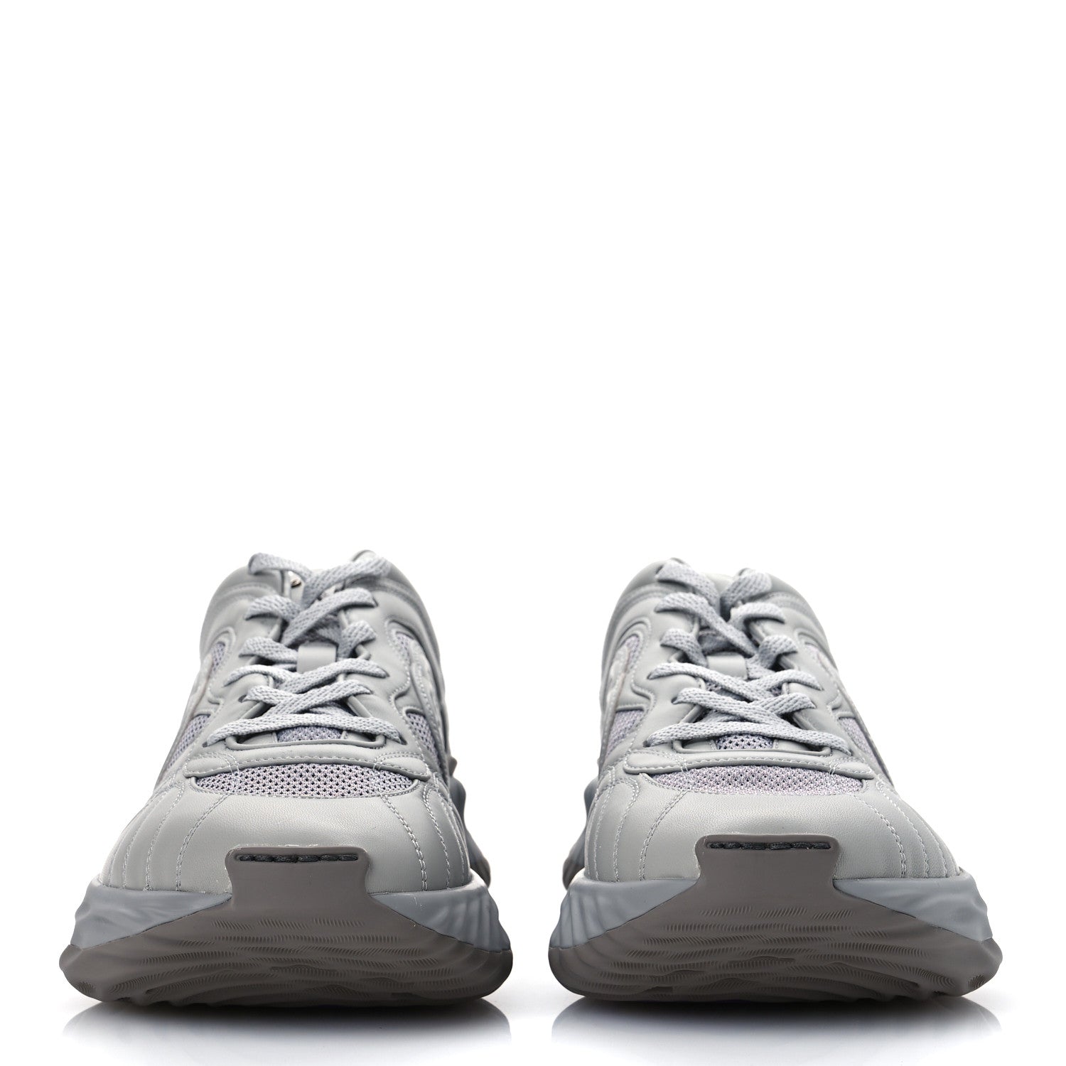 Gucci New Nappa Sombre Interlocking G Ripple Mens Platform Sneakers 11.5 Grey Sky 3 of 11
