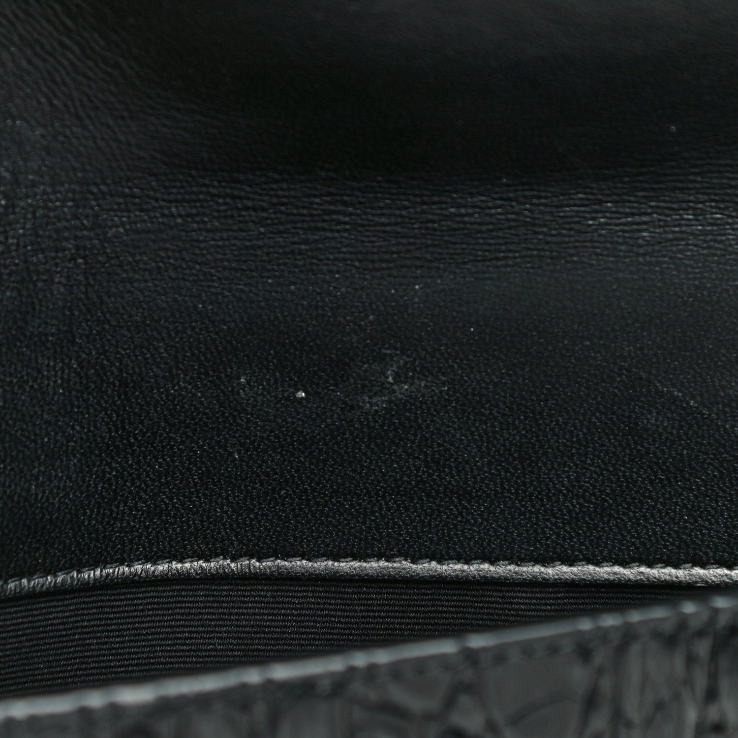 Saint Laurent Calfskin Crocodile Embossed Uptown Monogram Clutch Black 16 of 16