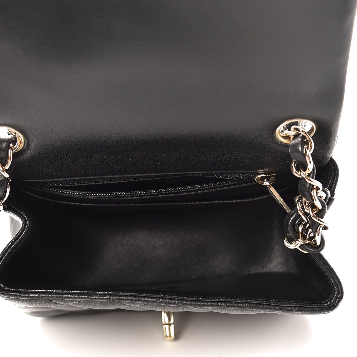Lambskin Quilted Mini Square Flap Black