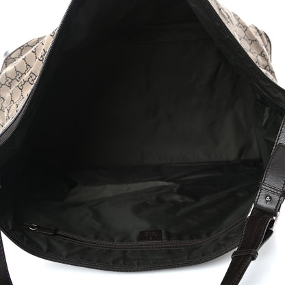 Gucci Nylon Monogram Travel Hobo Beige Brown 4 of 4