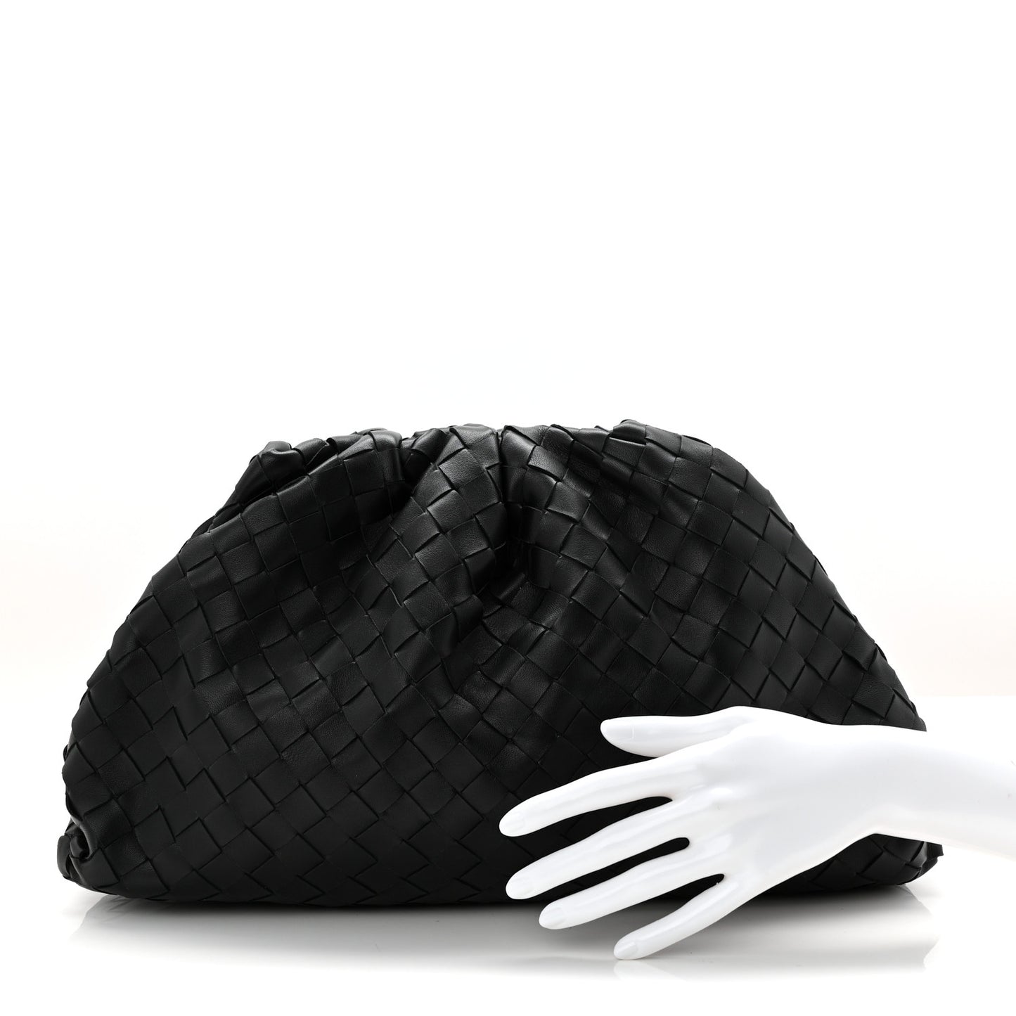 Nappa Maxi Intreccio The Pouch Oversized Clutch Black