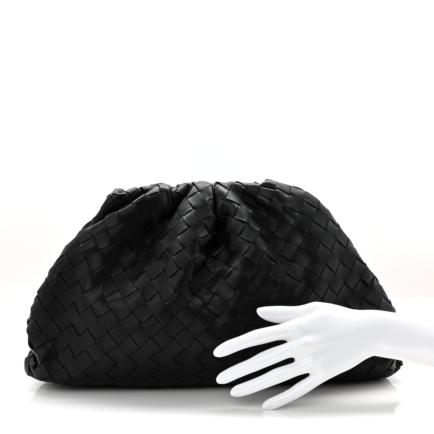 Bottega Veneta Nappa Maxi Intreccio The Pouch Oversized Clutch Black 2 of 10