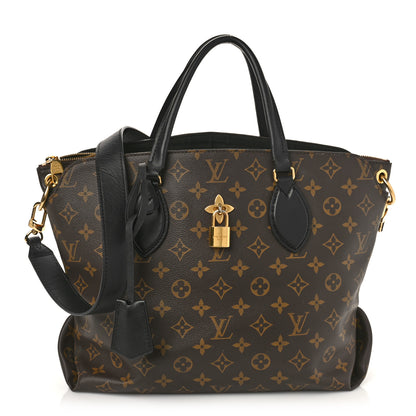Louis Vuitton Monogram Flower Zipped Tote MM Black 1 of 10