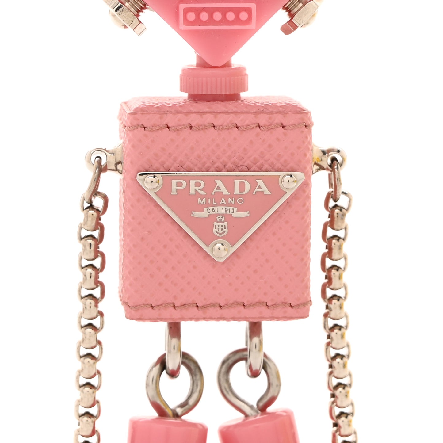 Saffiano Edward Robot Trick Keychain Bubblegum Pink