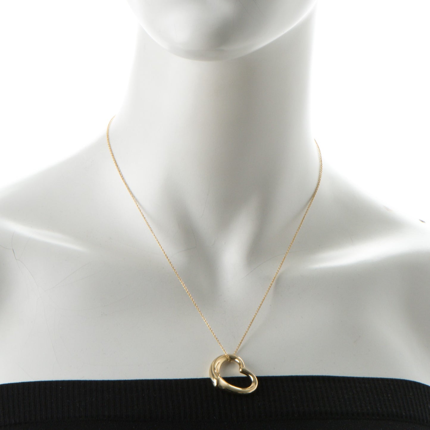 18K Yellow Gold Elsa Peretti Medium Open Heart Pendant Necklace