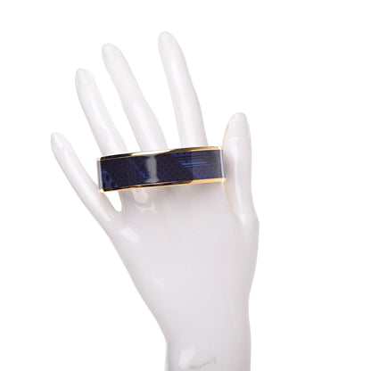 Hermes Enamel Printed Wide Clic Clac A Pois Bracelet 65 Indigo 2 of 6