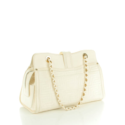 Versace Nappa Ricamata Shoulder Bag Bianco 3 of 6