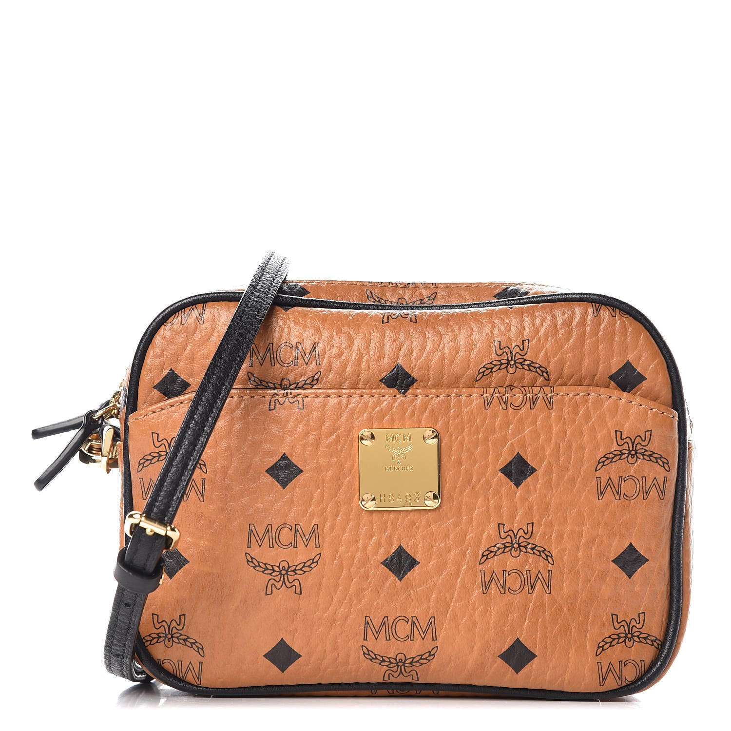 MCM Visetos Mini Camera Crossbody Bag Cognac 1 of 9