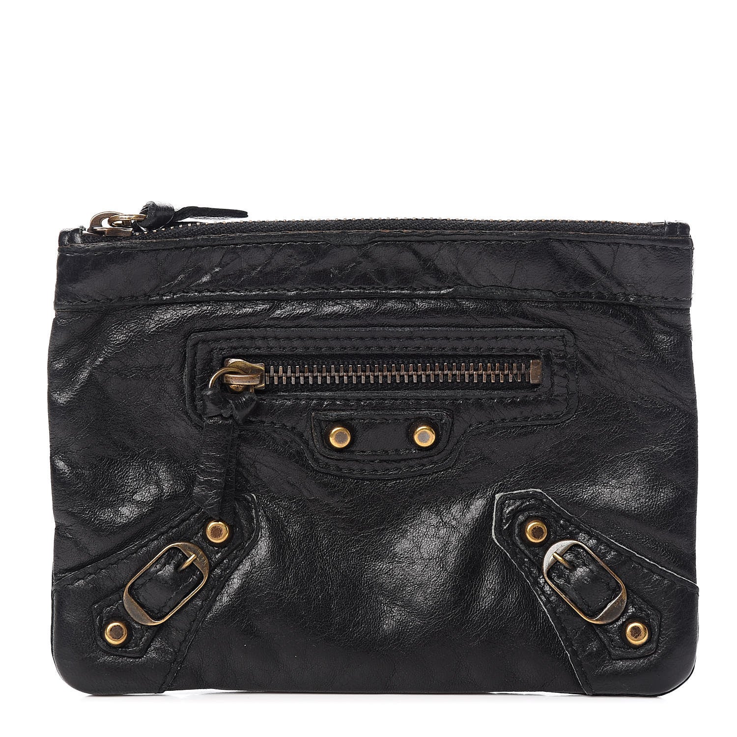 Balenciaga Agneau Classic Gold Hardware M Porte-Monnaie Coin Purse Black 1 of 7