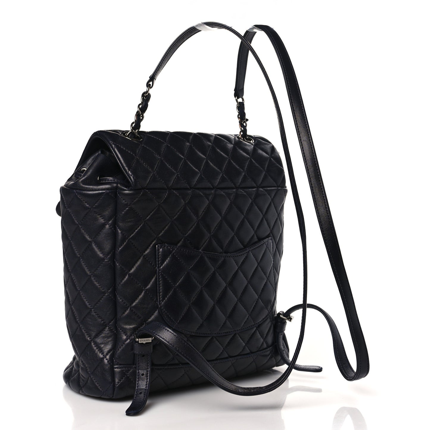 Lambskin Quilted Large Urban Spirit Backpack Navy