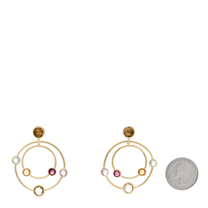 Marco Bicego 18K Yellow Gold Multi Gemstone Jaipur Color Drop Hoop Earrings 2 of 4