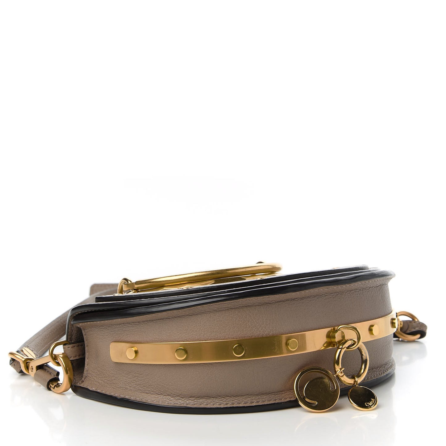 Calfskin Small Nile Bracelet Minaudiere Bag Motty Grey