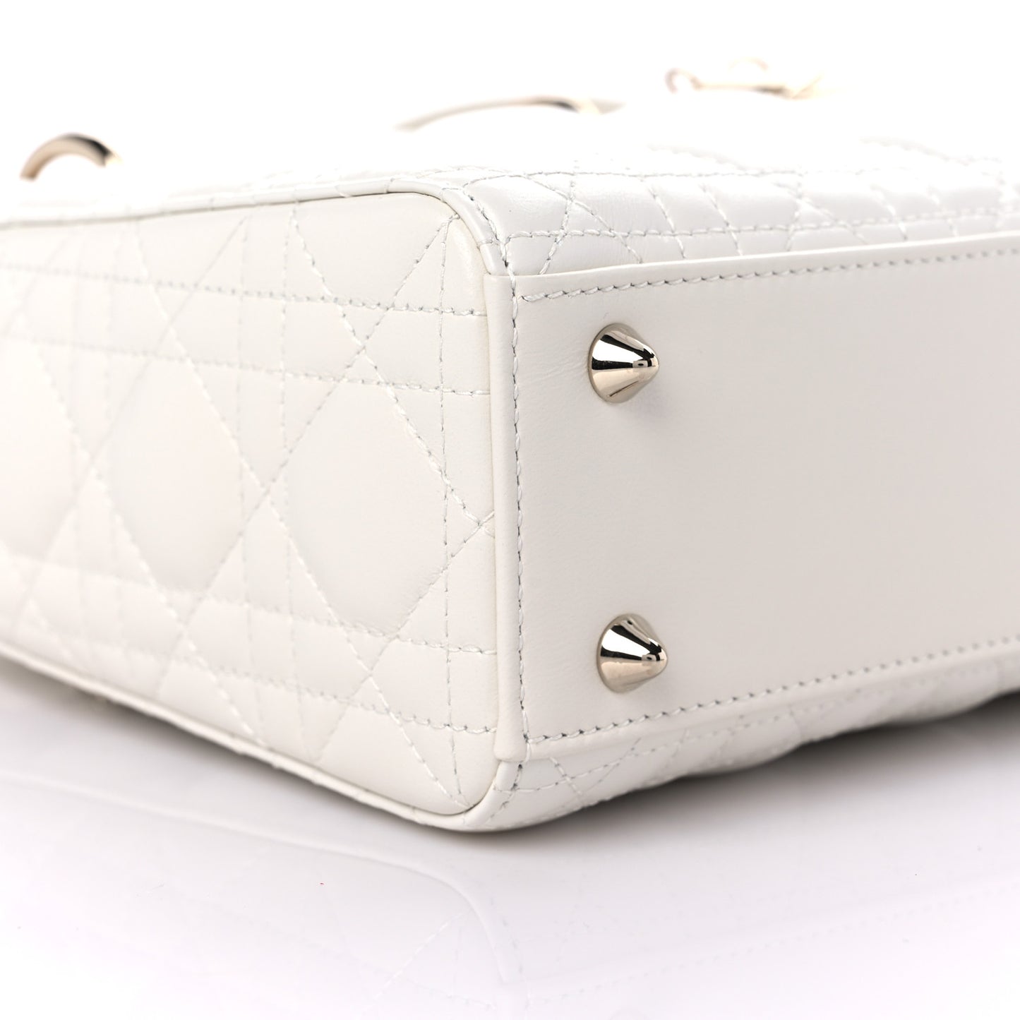 Lambskin Cannage Small Lady Dior White