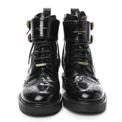 Louis Vuitton Glazed Calfskin Midtown Ankle Boots 37 Black 2 of 10