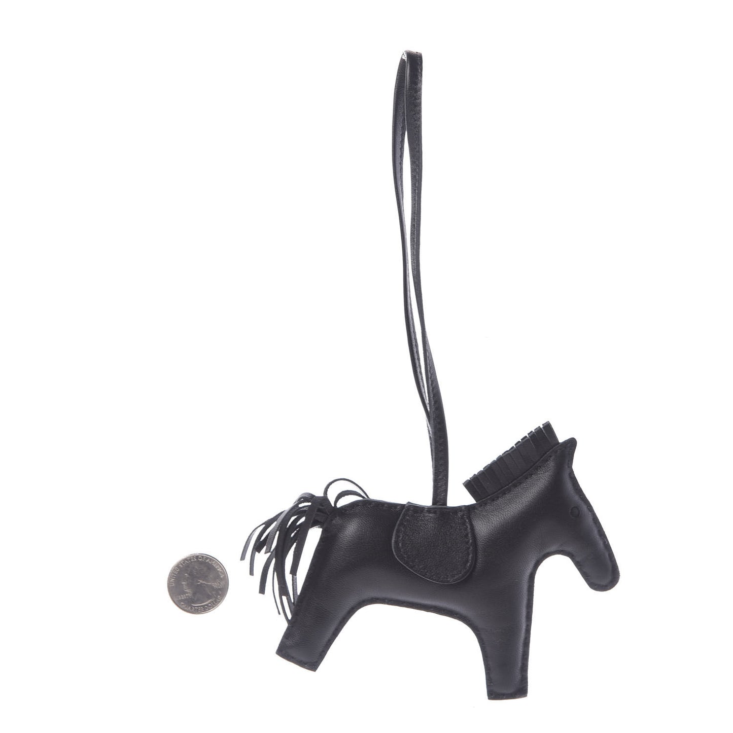 Milo Lambskin Grigri Rodeo Horse Bag Charm MM So Black